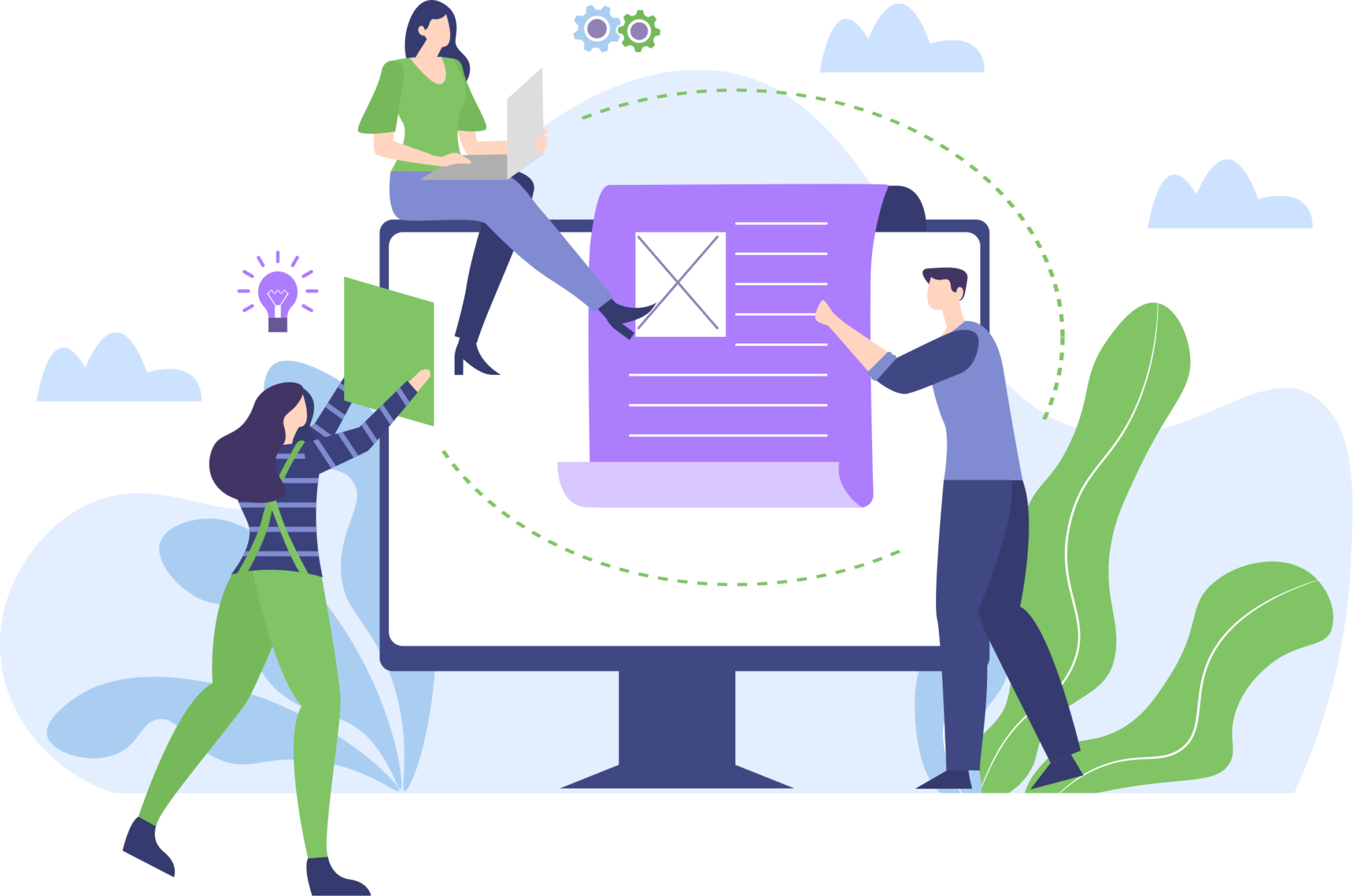 A team collaborating on a custom Lab program