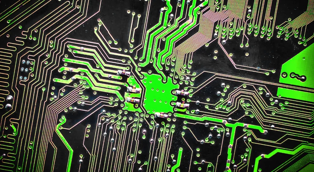 Circuit board representing digital industry transformation